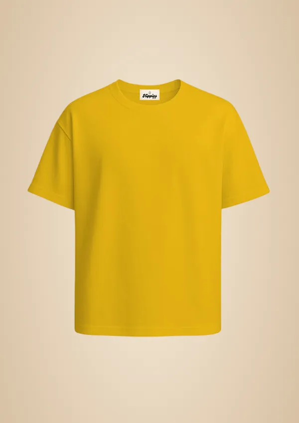 Mustard_Yellow_Solid_Oversized_Tee_240Gsm_Cotton_Tshirt