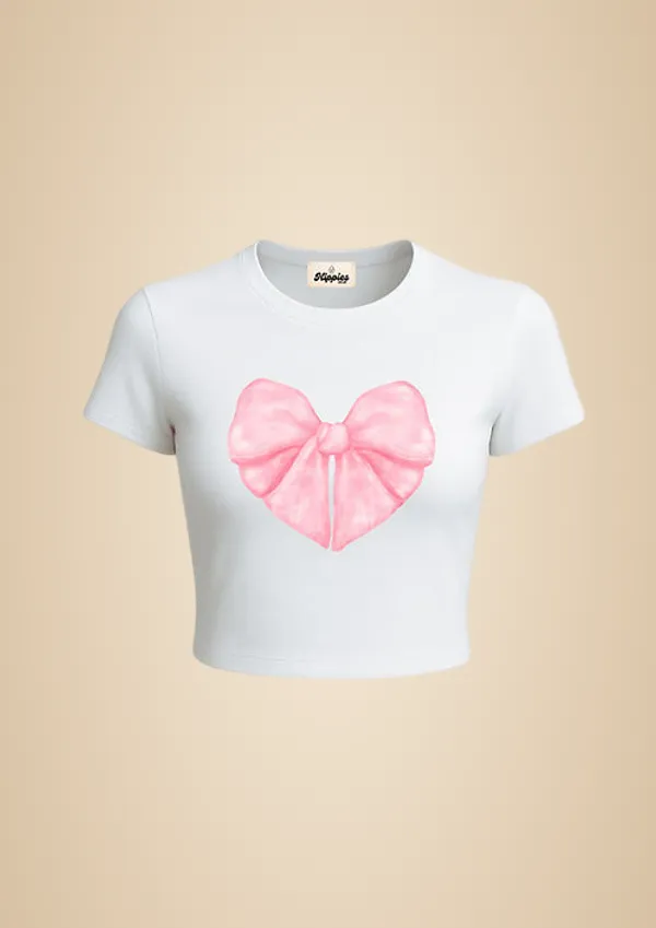 Bow_Heart_Baby_Tee_190Gsm_Cotton_Crop_Tee