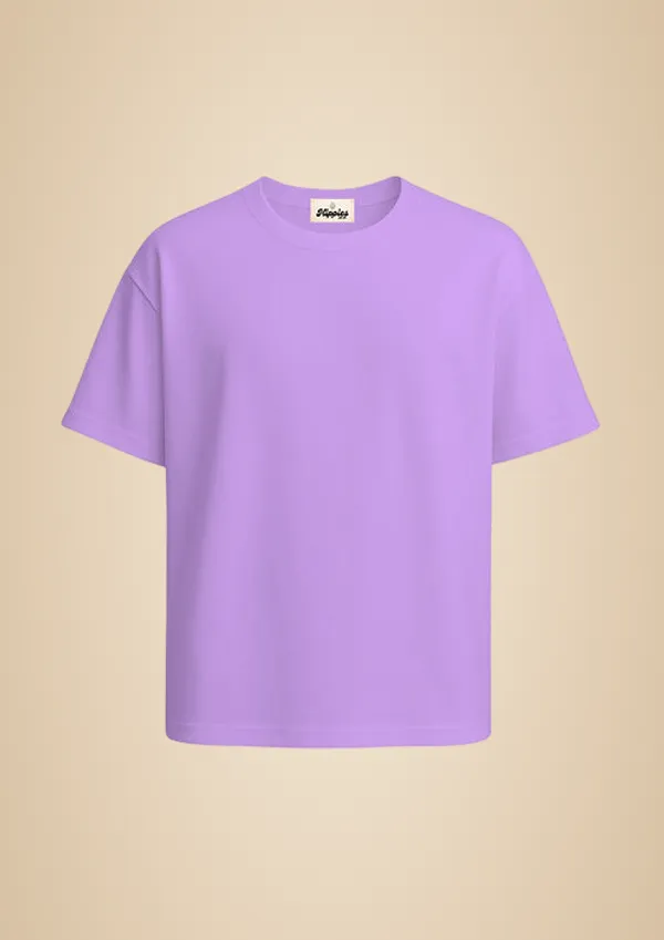 Lavender_Solid_Oversized_Tee_240Gsm_Cotton_Tshirt