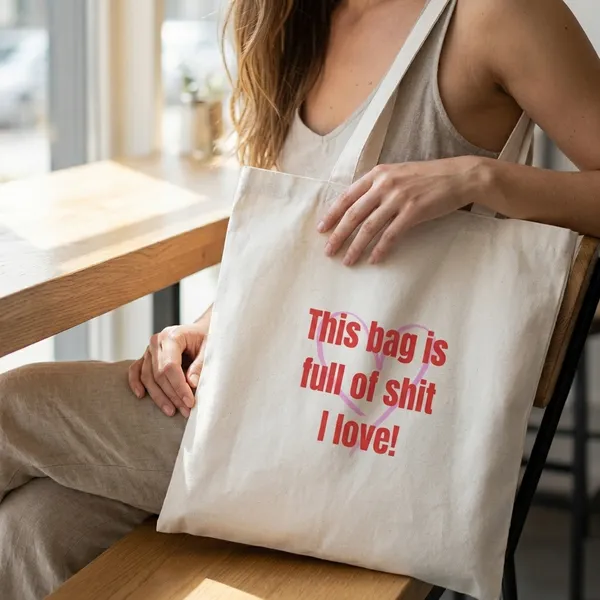 Combo_of_'Full_of_shit_I_love'_Everyday_Tote_bag_&_Canvas_pouch_|_Tote_Bag_with_Non_Zipper_Closure