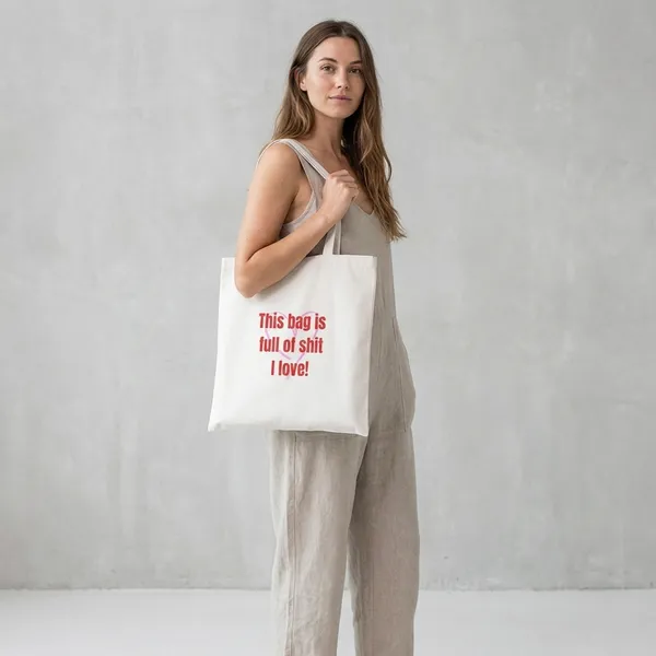 Combo_of_'Full_of_shit_I_love'_Everyday_Tote_bag_&_Canvas_pouch_|_Tote_Bag_with_Non_Zipper_Closure