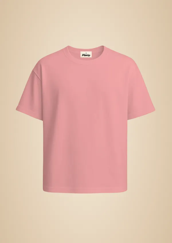 Salmon_Pink_Solid_Oversized_Tee_240Gsm_Cotton_Tshirt