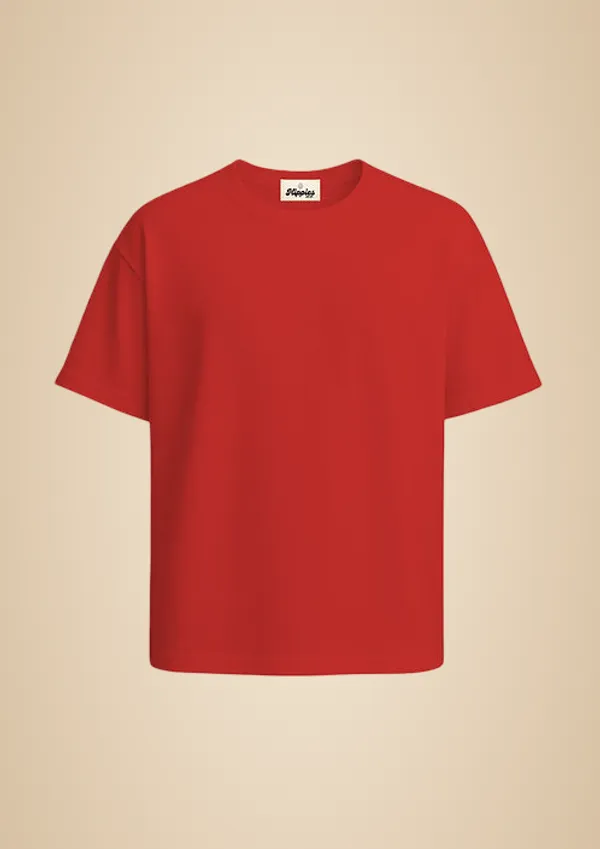 Red_Solid_Oversized_Tee_240Gsm_Cotton_Tshirt