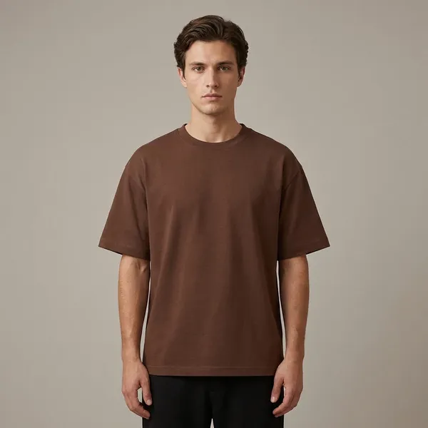 Brown_Solid_Oversized_Tee_240Gsm_Cotton_Tshirt