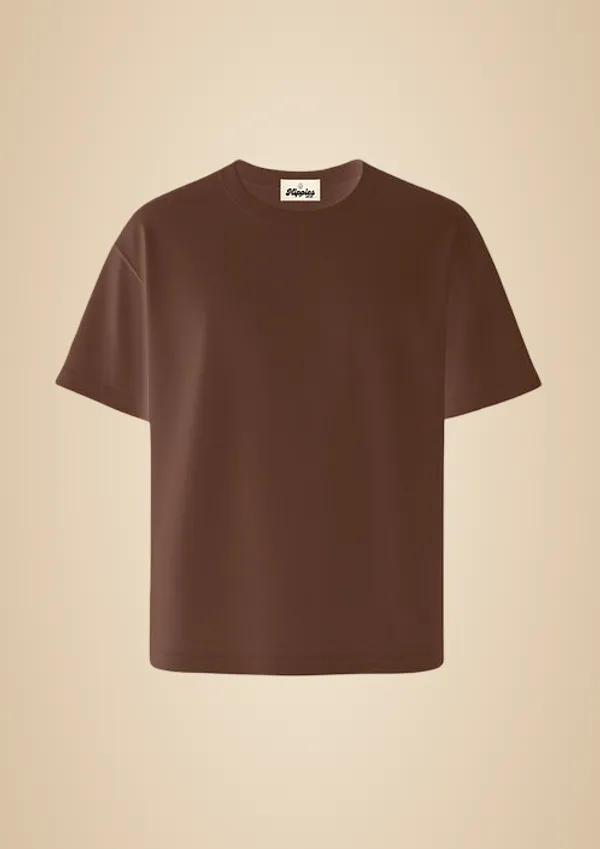 Brown_Solid_Oversized_Tee_240Gsm_Cotton_Tshirt