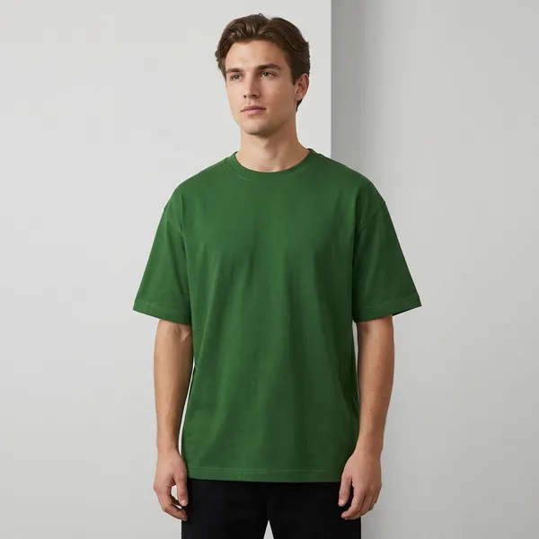Forest_Green_Solid_Oversized_Tee_240Gsm_Cotton_Tshirt