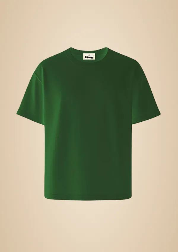 Forest_Green_Solid_Oversized_Tee_240Gsm_Cotton_Tshirt