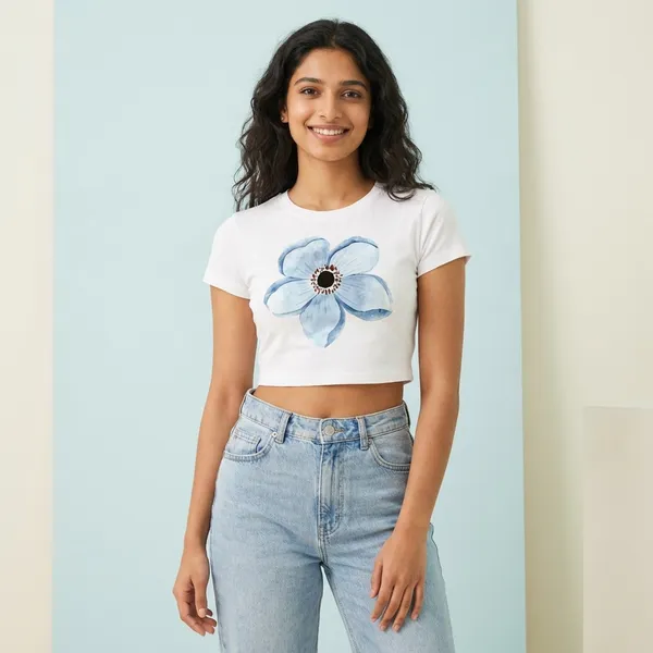 Flower_Baby_Tee_190Gsm_Crop_Tee