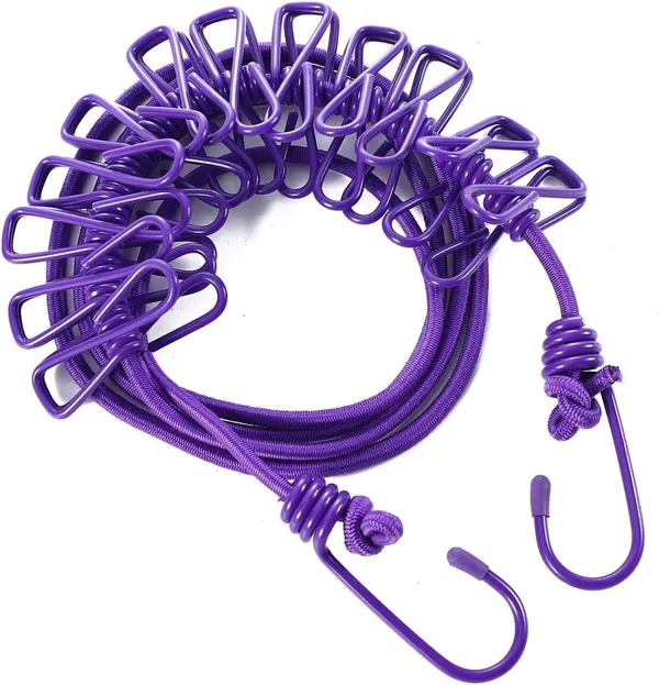 Purple_Cloth_Drying_Rope_With_12_Clips(Pack_Of_2)