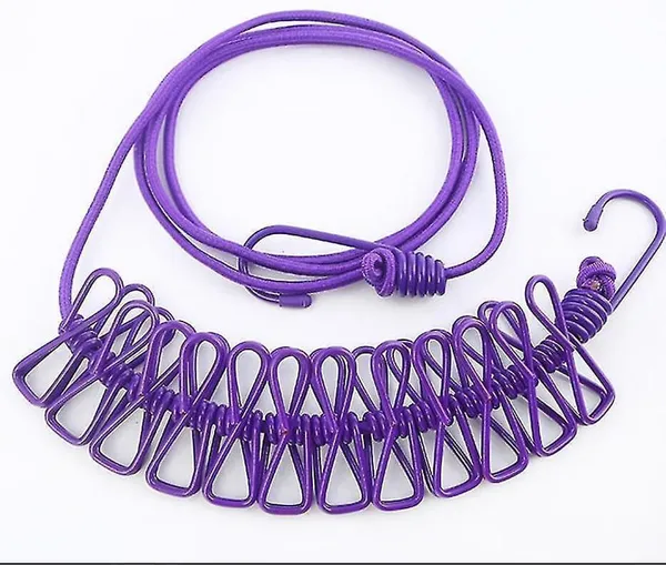 Purple_Cloth_Drying_Rope_With_12_Clips(Pack_Of_2)