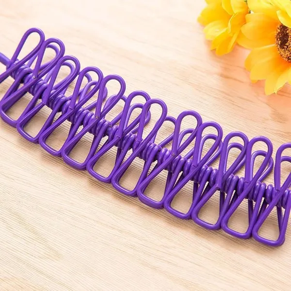 Purple_Cloth_Drying_Rope_With_12_Clips(Pack_Of_2)