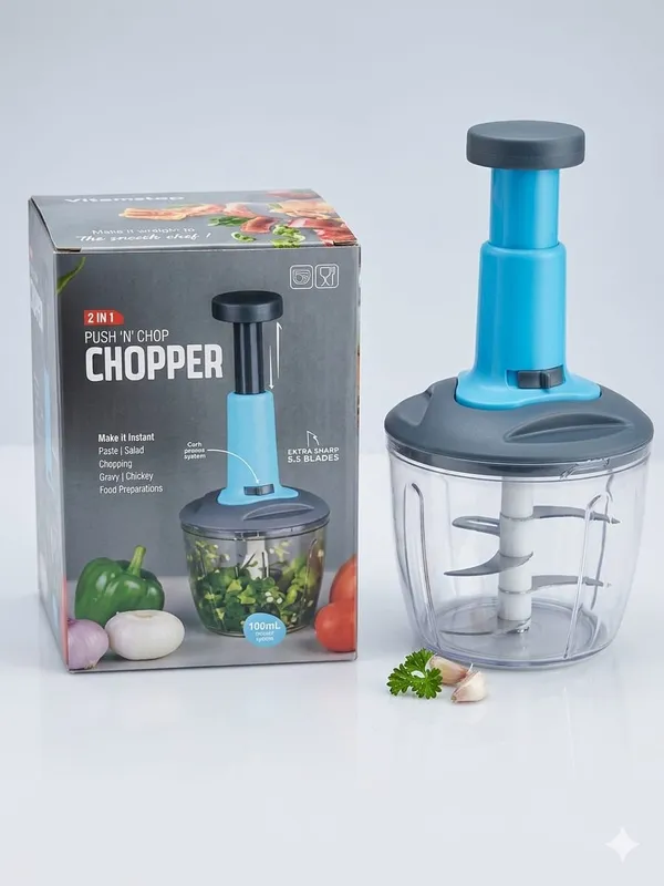 6_Blade_Push_"N"_Chop_Chopper_1100_ml