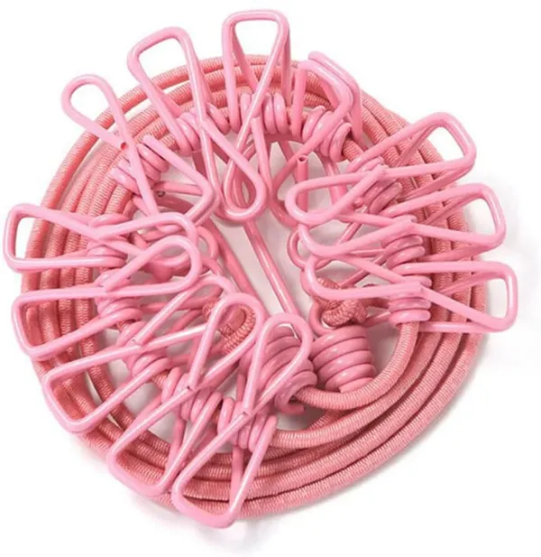 Pink_Cloth_Drying_Rope_With_12_Clips(Pack_Of_2)