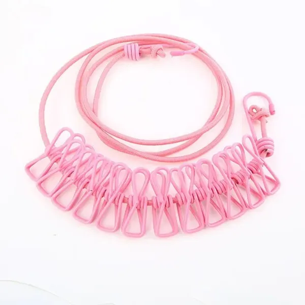 Pink_Cloth_Drying_Rope_With_12_Clips(Pack_Of_2)
