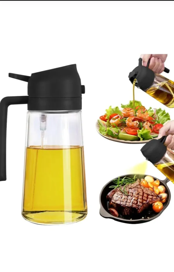 Sprayable_and_Pourable_(2_in_1)_Plastic_Oil_Bottle_Black_with_Long_Handle__Silicone_Brush