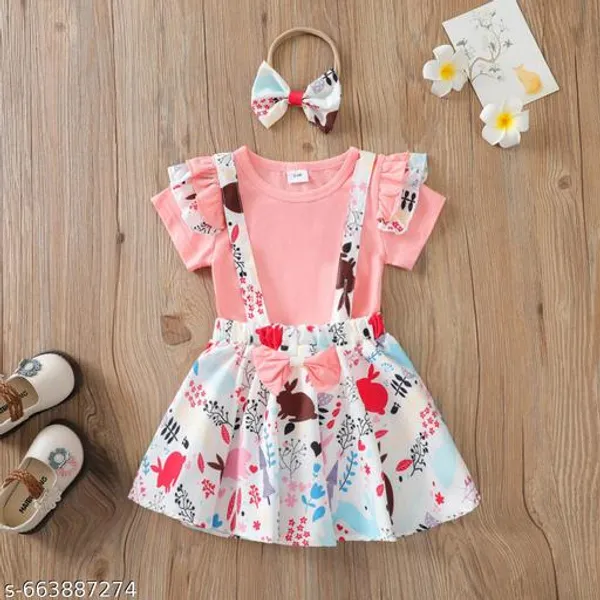 Red_And_Peach_Cotton_Premium_And_Fancy_Design_Dress_For_Girls_(Pack_Of_2)