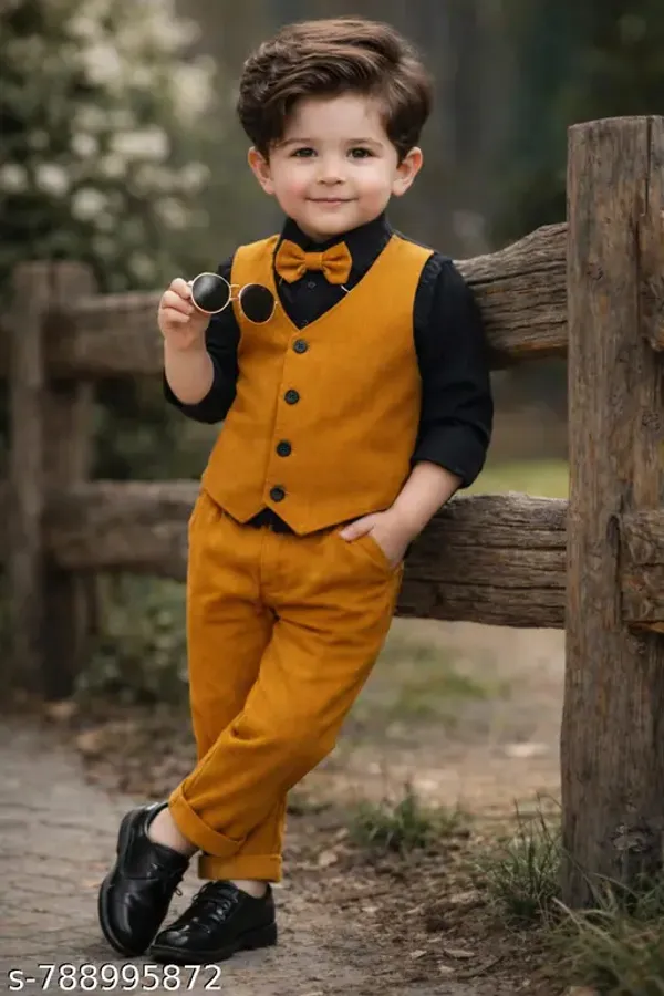 Khaki_Cotton_Premium_And_Fancy_Design_Suit_Set_For_Boys_(Pack_Of_2)