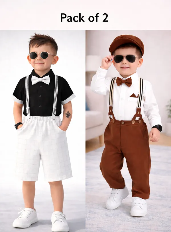 White_And_Black_Cotton_Premium_And_Fancy_Design_Suit_Set_For_Boys_(Pack_Of_2)