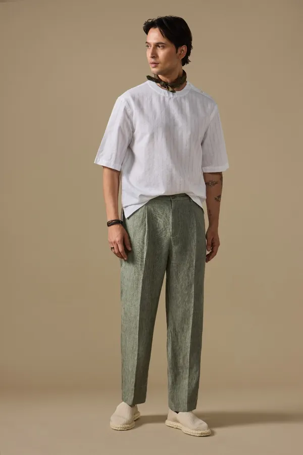 100%_Linen_Regular_Fit_Pleated_Trouser