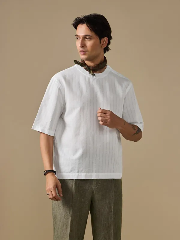 Cotton-Linen_Relaxed_Fit_Woven_Tee