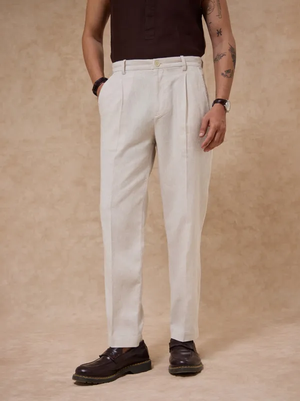 Cotton-Linen_Regular_Fit_Pleated_Trouser