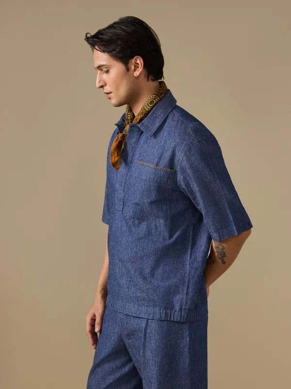 Cotton-Linen_Relaxed_Fit_Woven_Polo