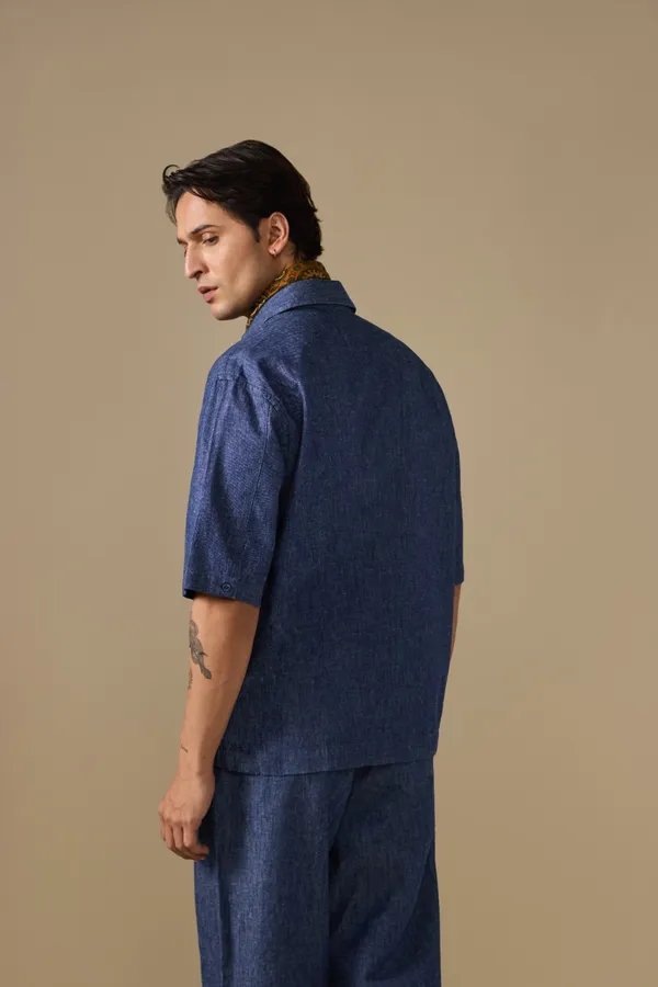 Cotton-Linen_Relaxed_Fit_Woven_Polo