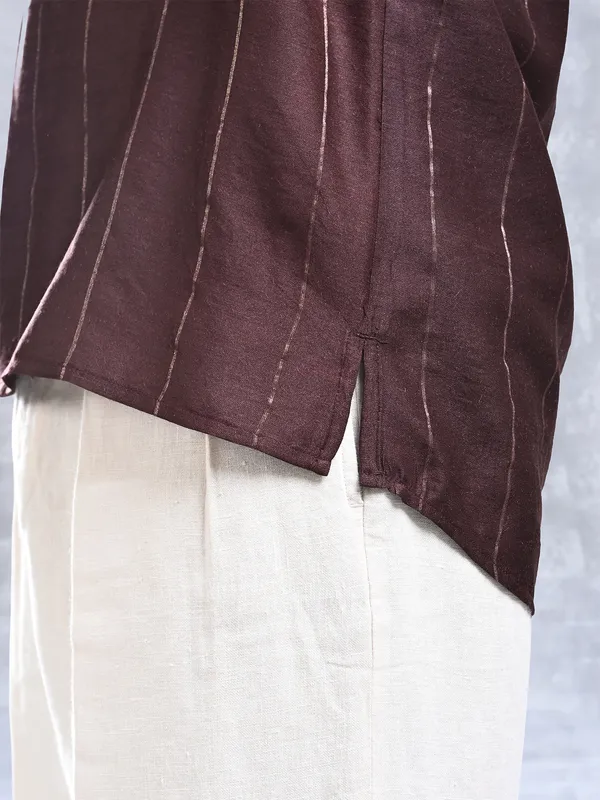 100%_Muga_Silk_classic_fit_BuShirt_with_zari_stripe