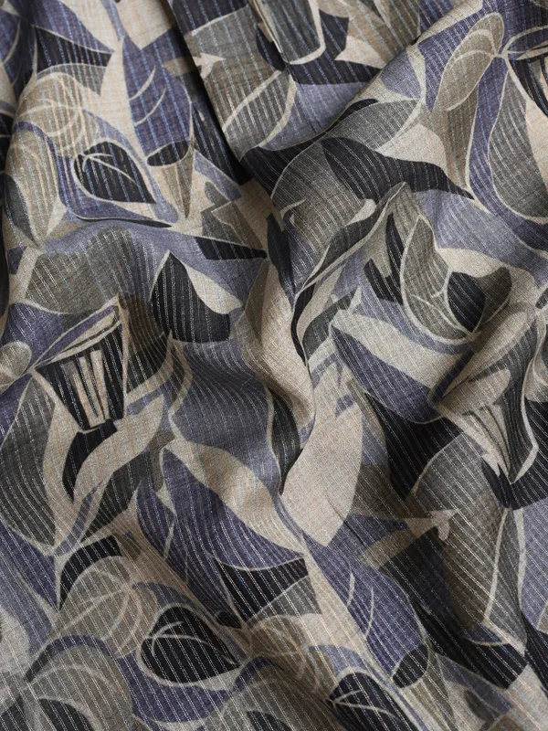 100%_Muga_Silk_with_zari_stripe_classic_fit_BuShirt_in_print