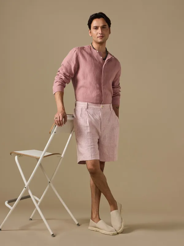Hand_Embroidered_100%_Linen_Pleated_Shorts