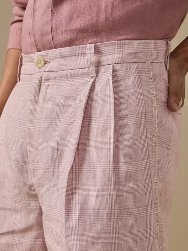 Hand_Embroidered_100%_Linen_Pleated_Shorts