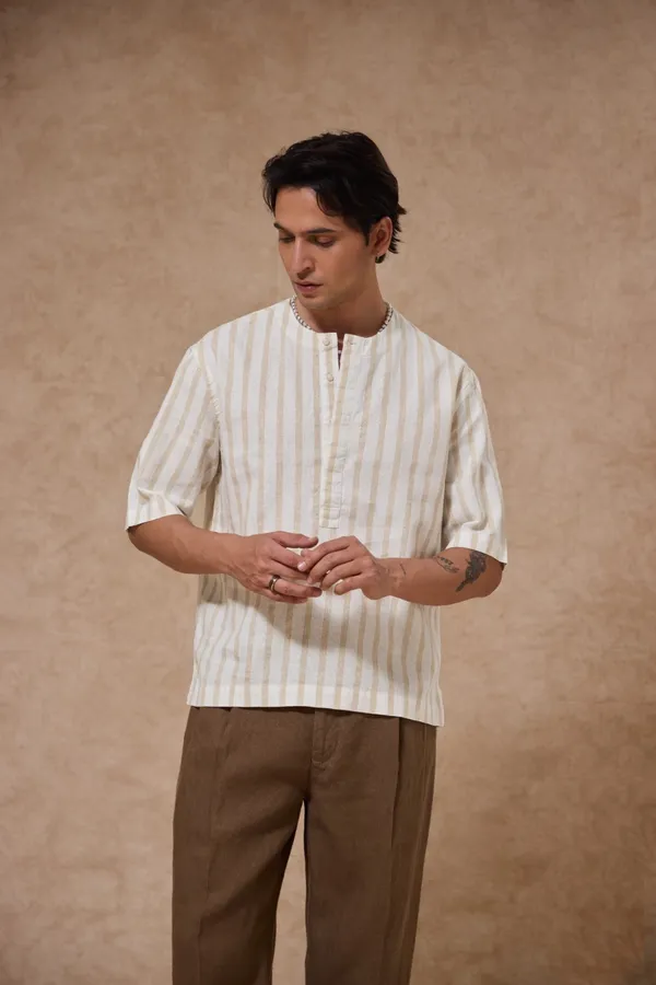 Cotton-Linen_Relaxed_Fit_Woven_Tee
