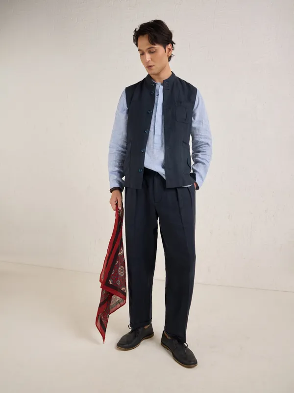 100%_Linen_Relax_Fit_Pleated_Trouser