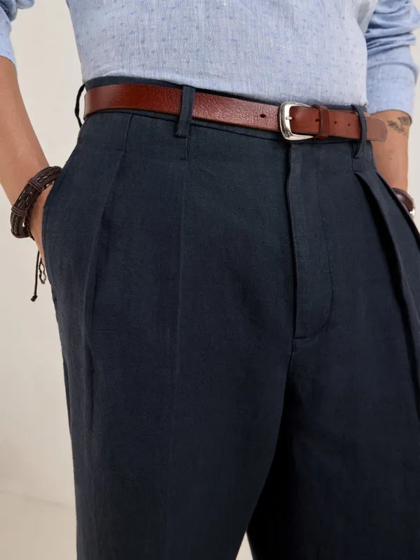 100%_Linen_Relax_Fit_Pleated_Trouser