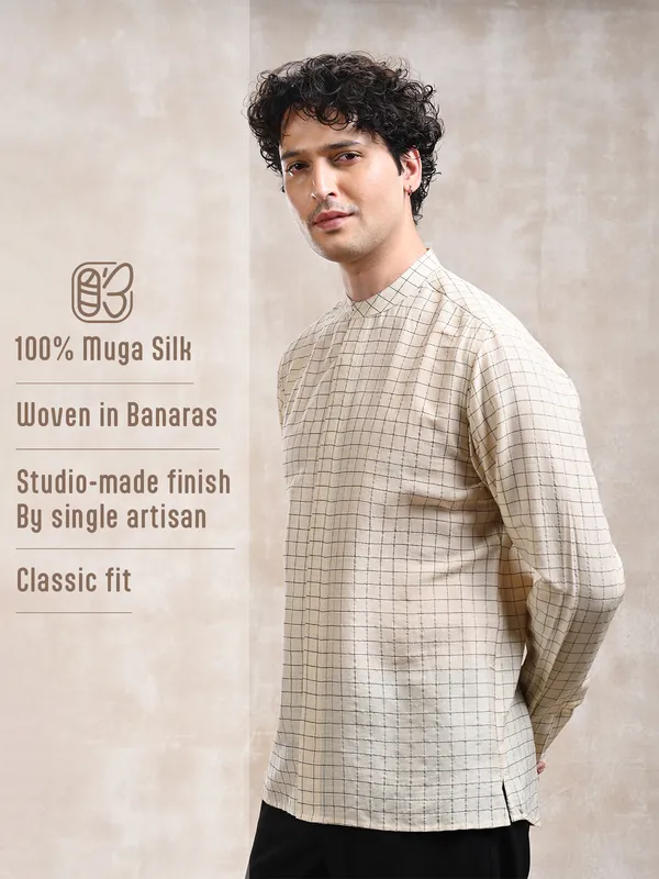 100%_Natural_Muga_Silk_classic_fit_BuShirt_in_check