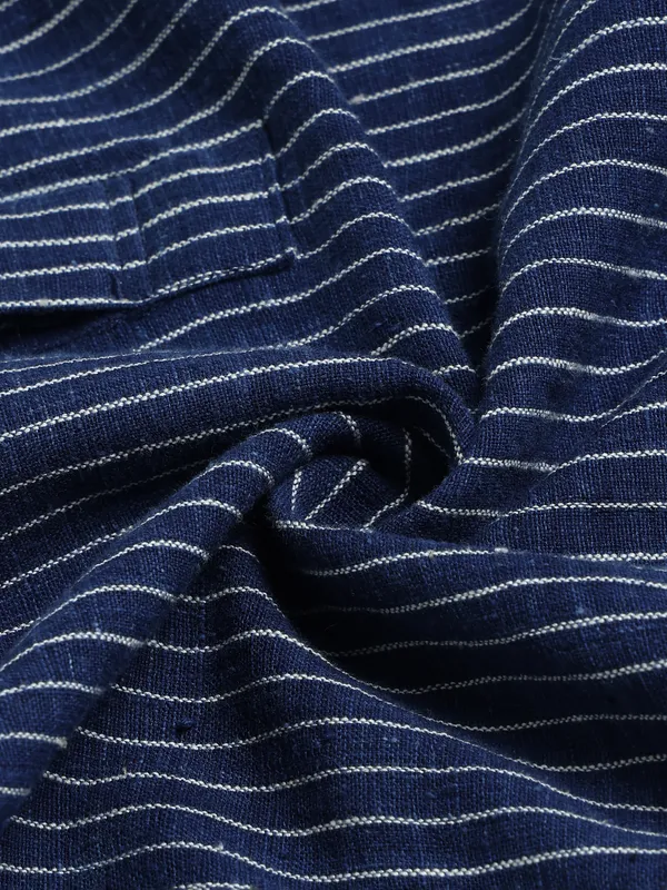 Handwoven_Indigo_Classic_Fit_Pop-Over_Shirt_With_Extended_Placket