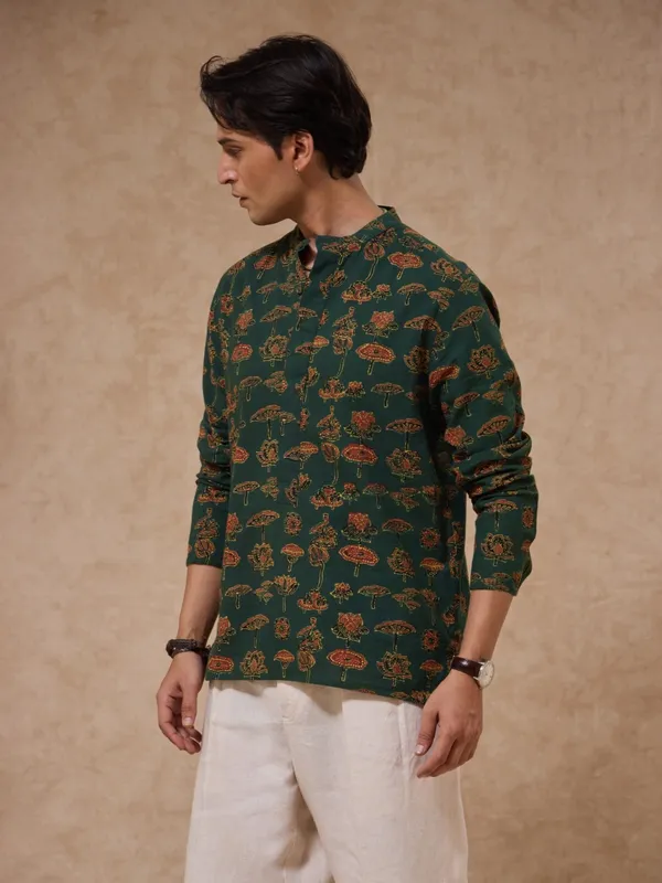 Authentic_Ajrakh_Classic_Fit_Pop-Over_Shirt_With_Extended_Placket