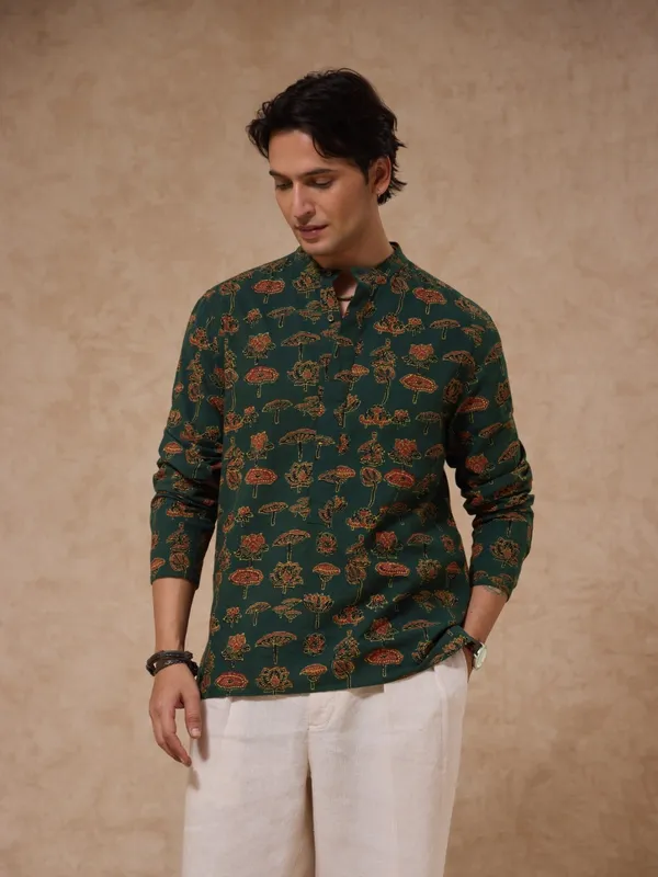 Authentic_Ajrakh_Classic_Fit_Pop-Over_Shirt_With_Extended_Placket