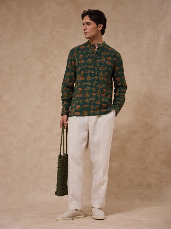Authentic_Ajrakh_Classic_Fit_Pop-Over_Shirt_With_Extended_Placket
