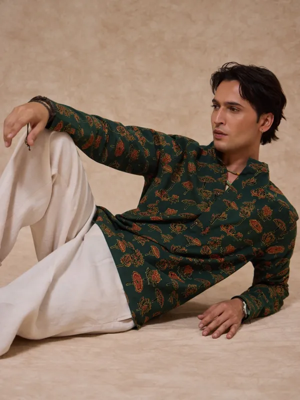 Authentic_Ajrakh_Classic_Fit_Pop-Over_Shirt_With_Extended_Placket