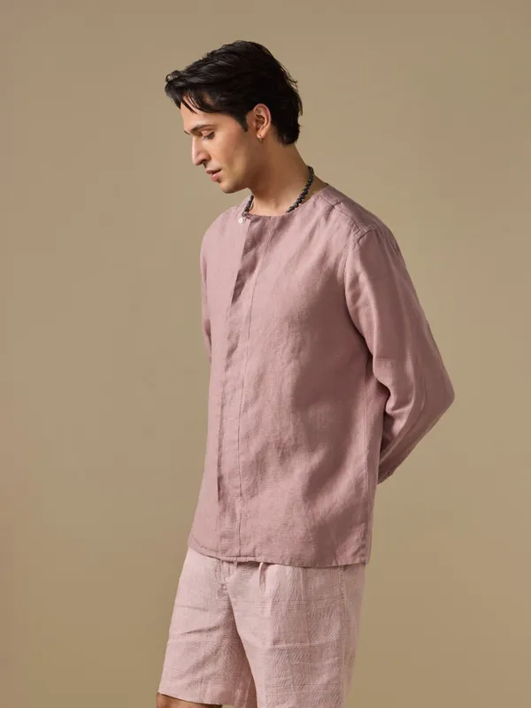 100%_Linen_Classic_Fit_Gol-Gala_Bushirt_With_Stitch_Details