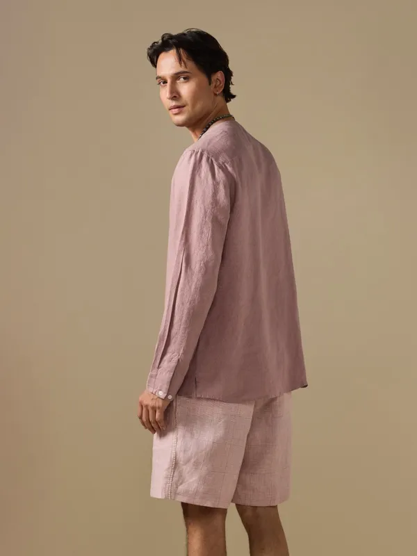 100%_Linen_Classic_Fit_Gol-Gala_Bushirt_With_Stitch_Details