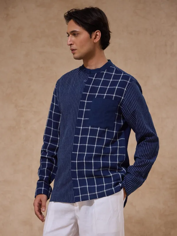 Handwoven_Indigo_Classic_Fit_Fun_Bushirt