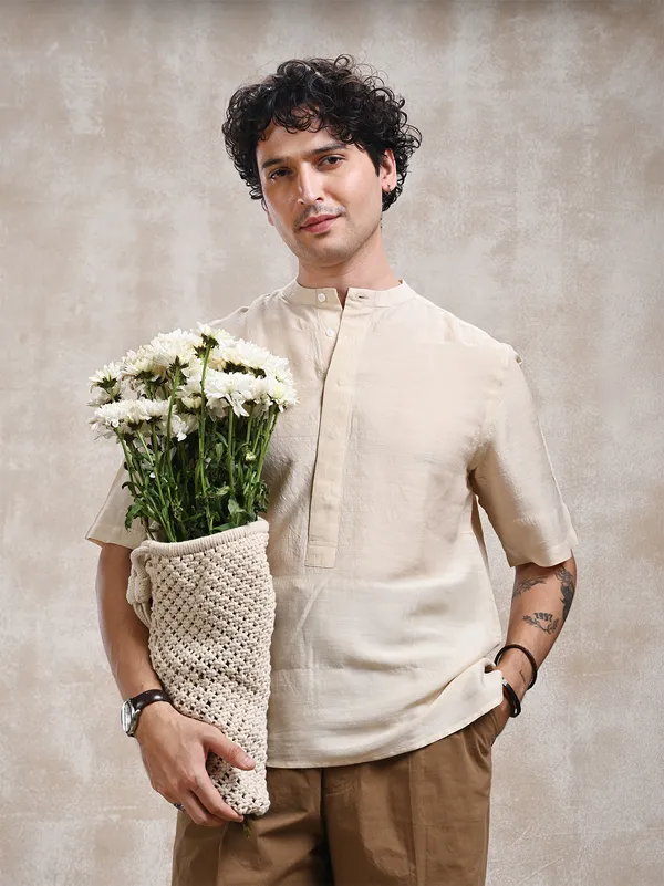 100%_Natural_Muga_Silk_classic_fit_Pop-over_shirt