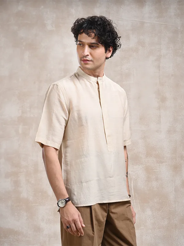 100%_Natural_Muga_Silk_classic_fit_Pop-over_shirt