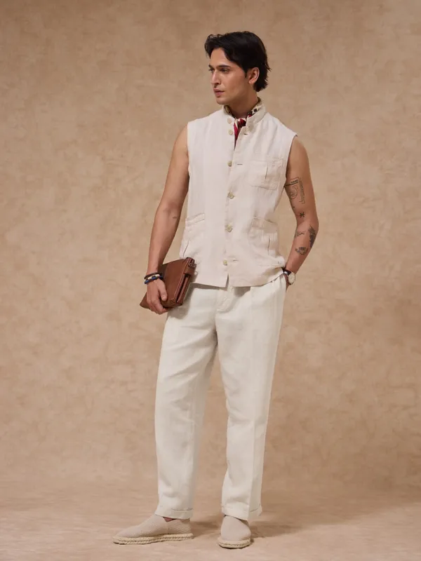 100%_Linen_Relax_Fit_Pleated_Trouser