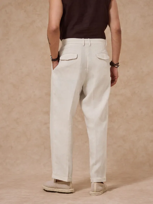 100%_Linen_Relax_Fit_Pleated_Trouser
