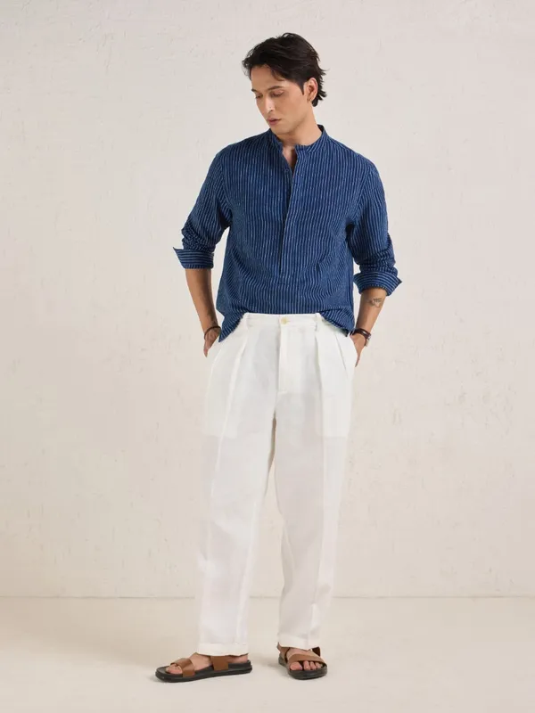 100%_Linen_Relax_Fit_Pleated_Trouser