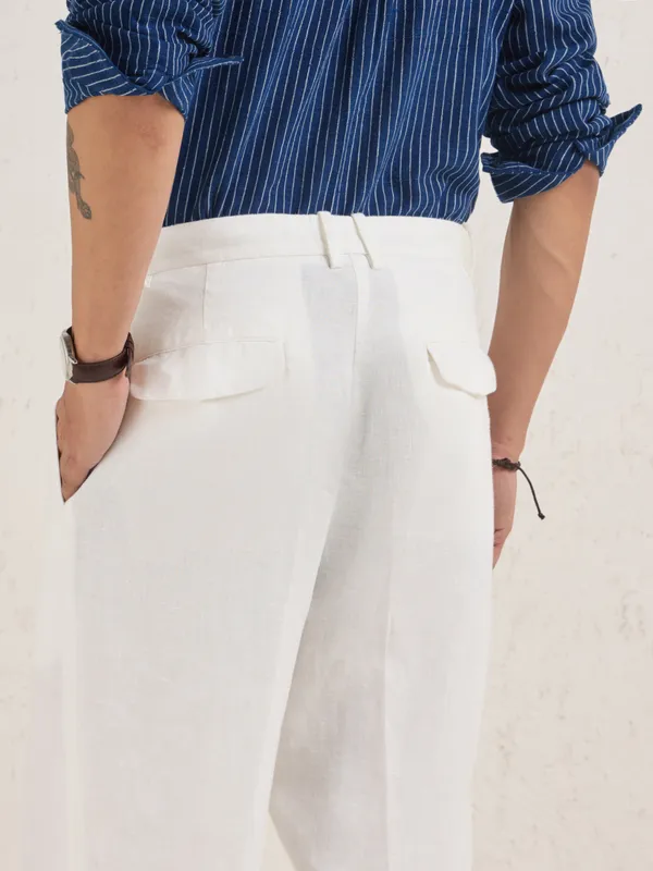 100%_Linen_Relax_Fit_Pleated_Trouser