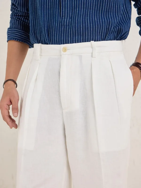 100%_Linen_Relax_Fit_Pleated_Trouser